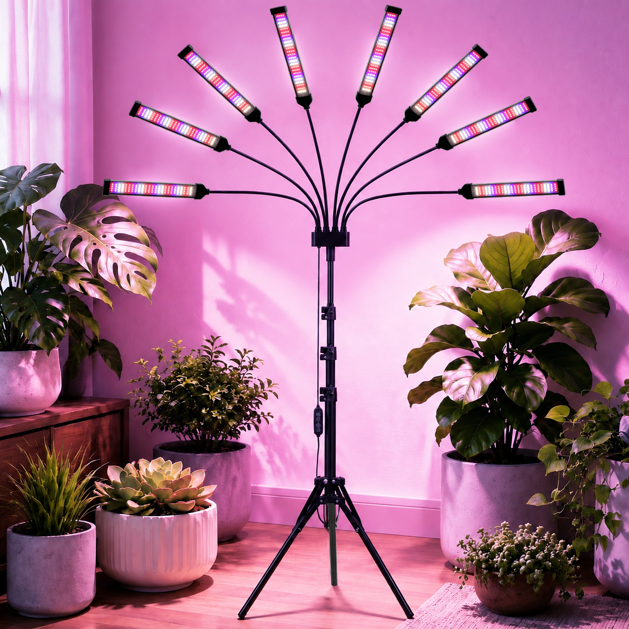 Enhanced full spectrum 8-in-1 [800 LEDs] Tall Plant Grow Lights for Indoor Plants Full Spectrum, Wide Coverage Plant Lights for Indoor Growing with 4/8/12H Timer, Indoor LED Grow Light for All Growth Stages.